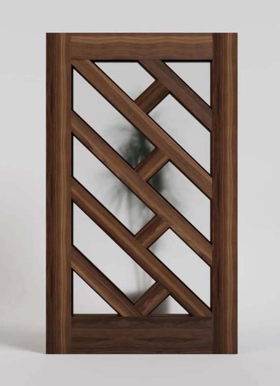 Walnut lattice door panel