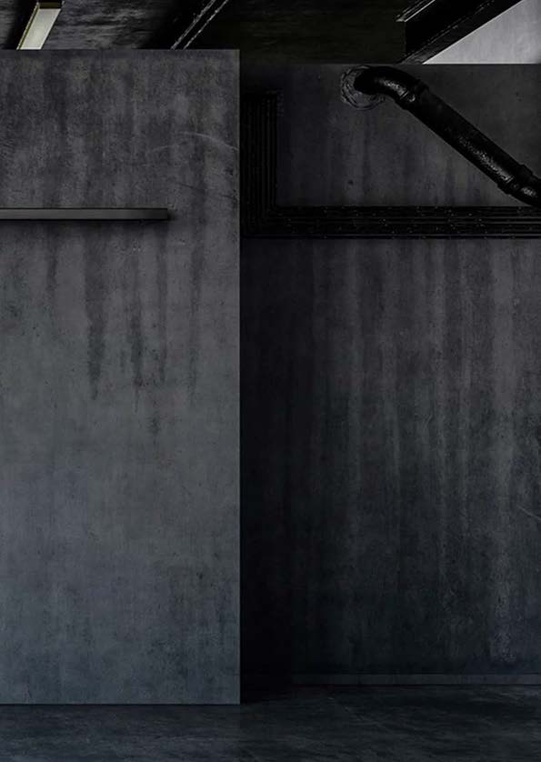 Rail concealed dark door system